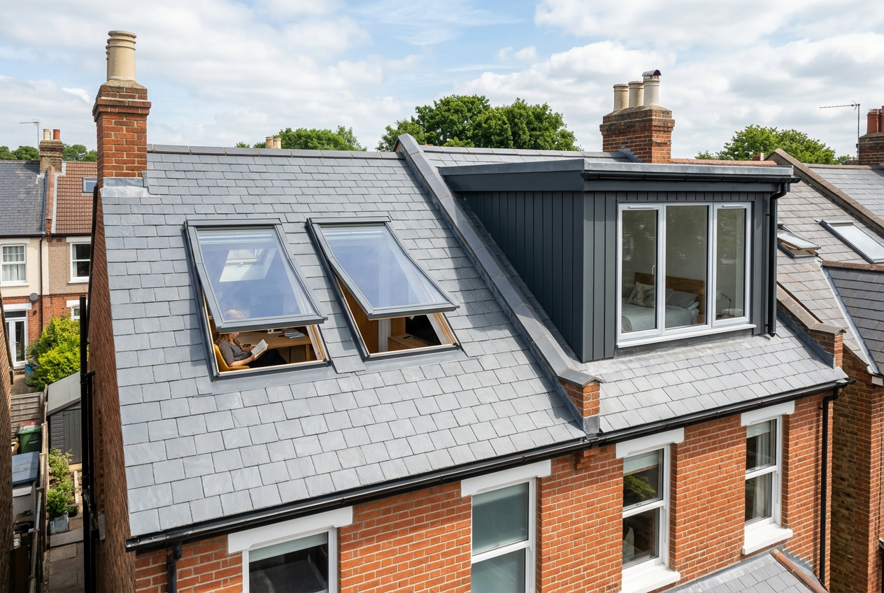 Loft conversion with Velux roof windows